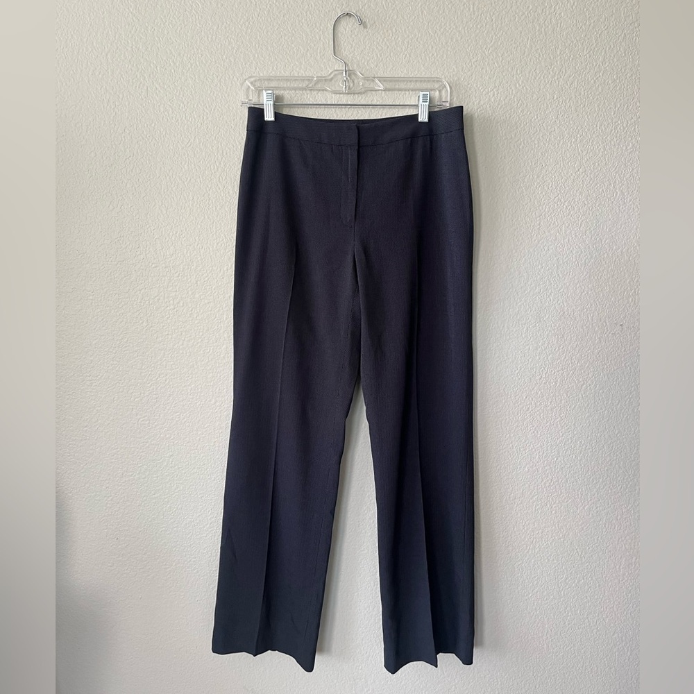 Lafayette 148 New York Navy Stitching Straight Leg Dress Pants Women's Size 6P - Picture 3 of 12